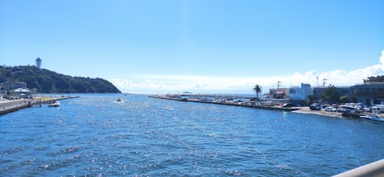 body of water near mountain during daytime in Enoshima Japan