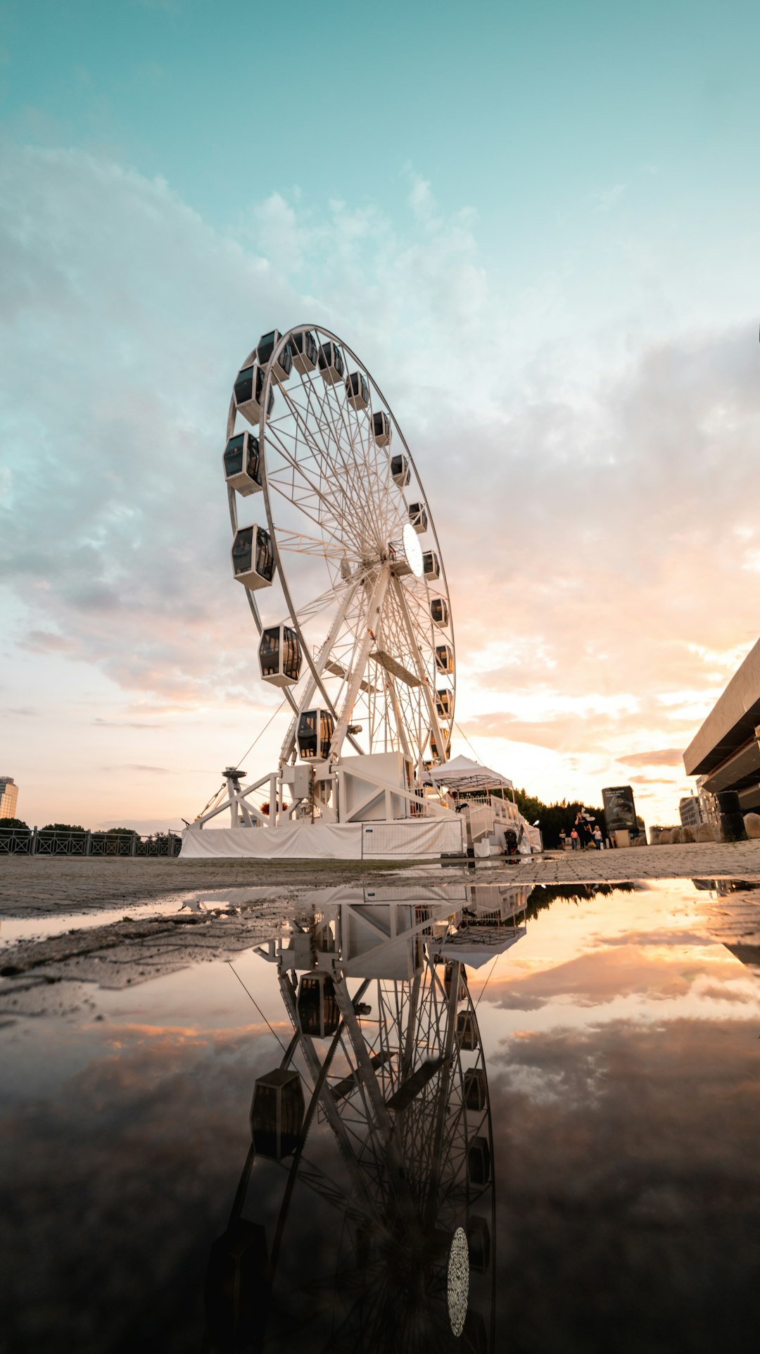 ferris wheel near body of water during daytime