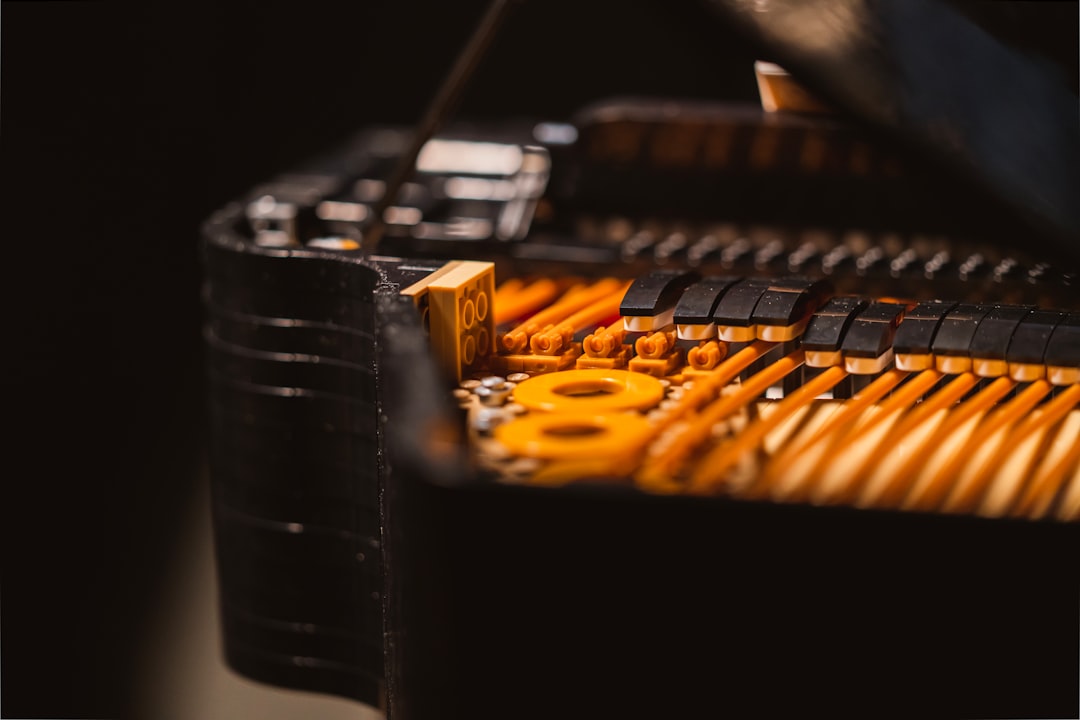 black and yellow electronic keyboard