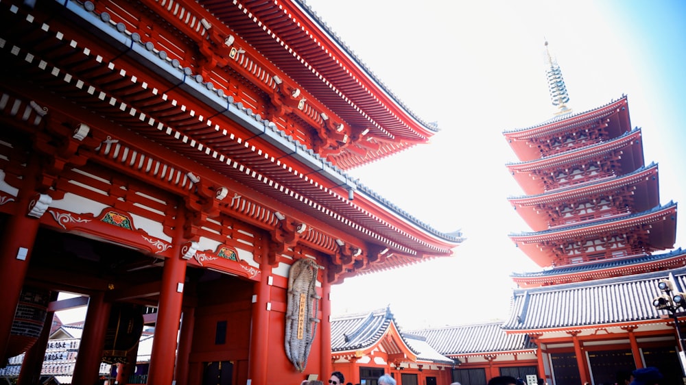 red and brown temple under white sky during daytime