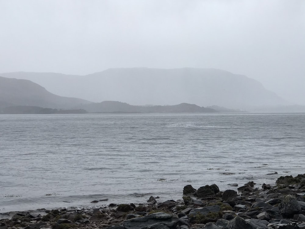 gray rocks on sea shore during daytime