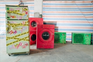 red front load washing machine