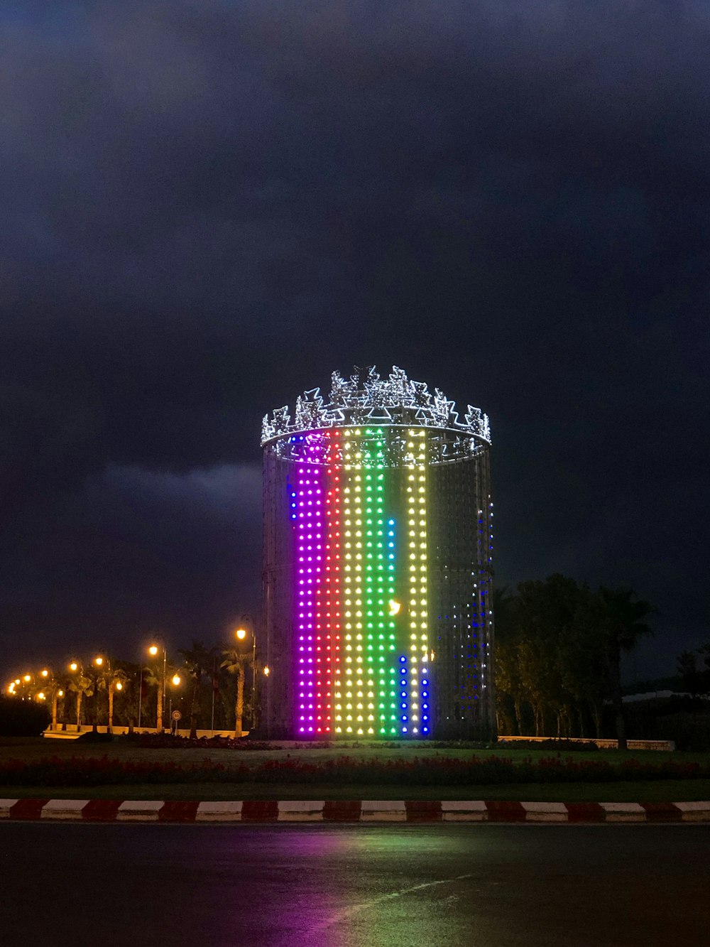 purple and blue lighted building during night time