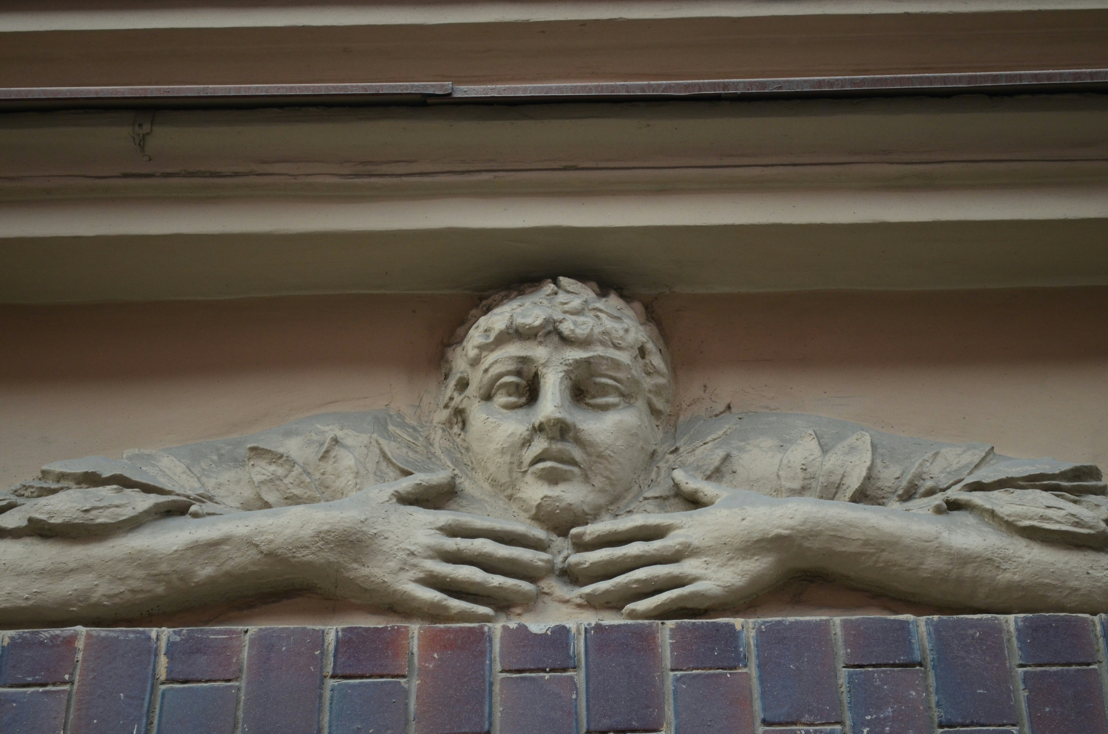 gray concrete face wall decor