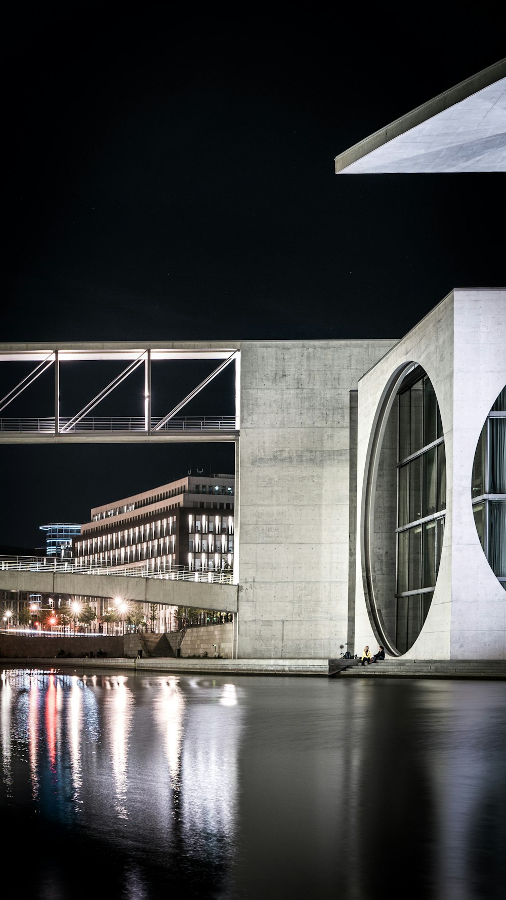 white concrete building during night time