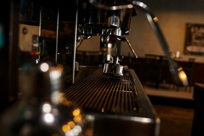 Close-up of a coffee machine component.