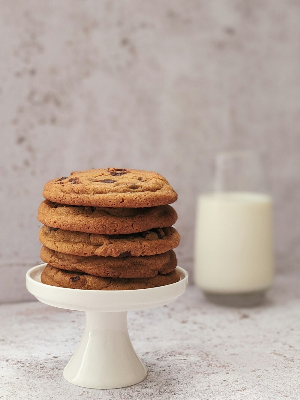 cookies on white ceramic footed tray
