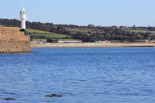 brown rock formation on sea during daytime in Cornwall United Kingdom