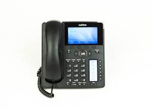 black and gray ip desk phone