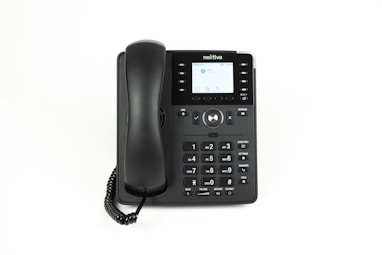 black and gray ip desk phone