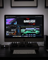 black flat screen computer monitor