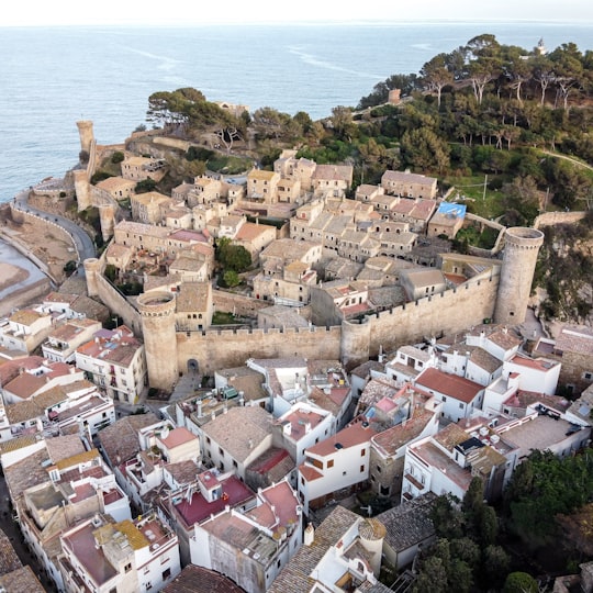 aerial view of city near body of water during daytime in Tossa de Mar Spain
