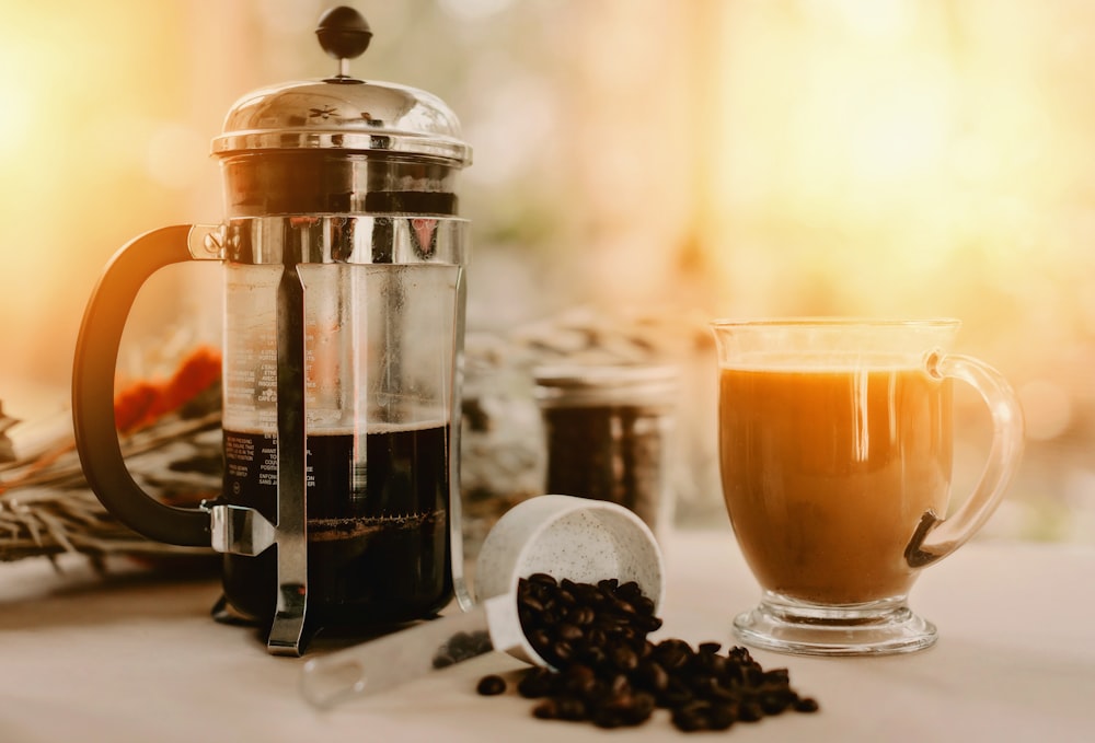 clear glass jar with coffee beans