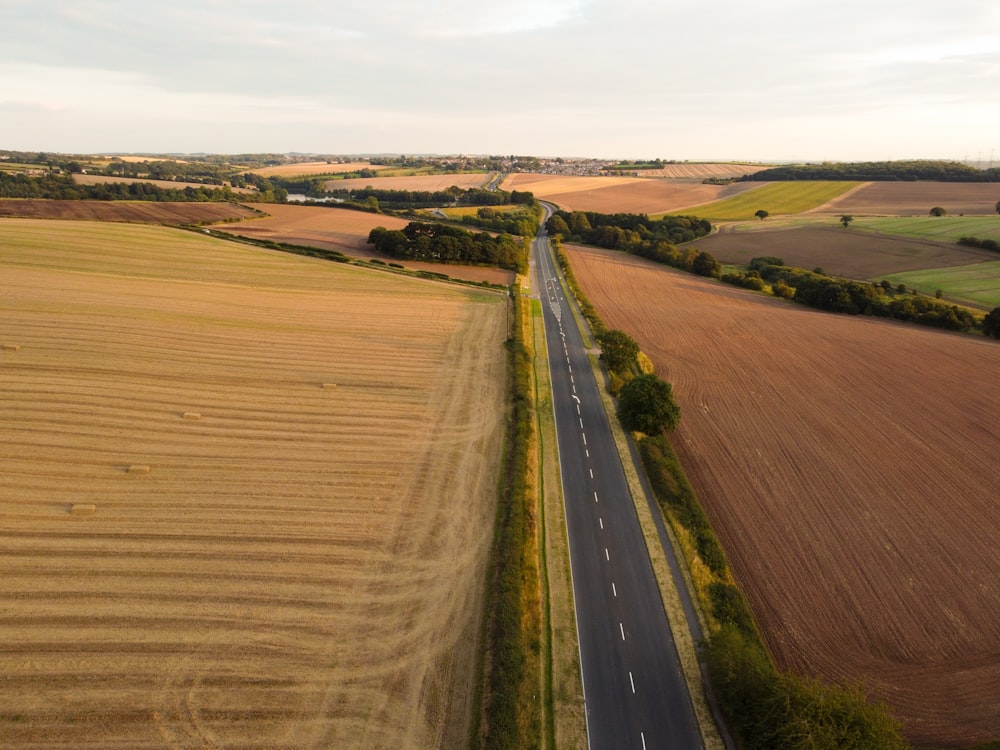 brown dirt road between green grass field during daytime