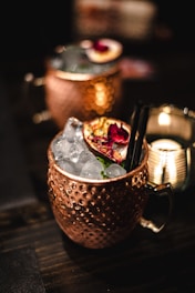 clear glass cup with ice