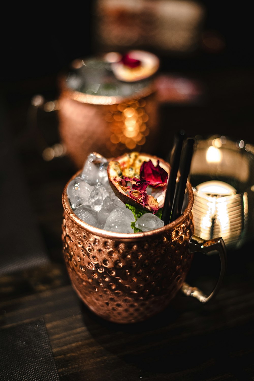 clear glass cup with ice