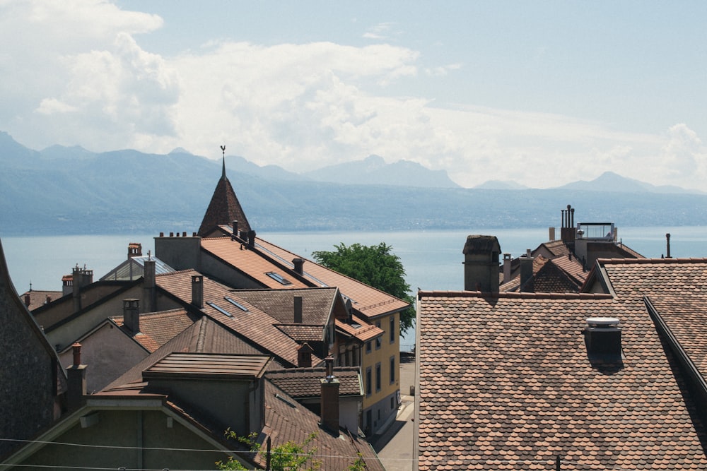 brown concrete houses near sea under blue sky during daytime