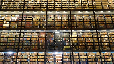 An inspiring image of a library filled with various books.