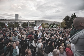 A crowd gathered under stormy skies, united in their call for constitutional rights.