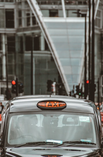 A modern taxi in Kuwait ready for service.