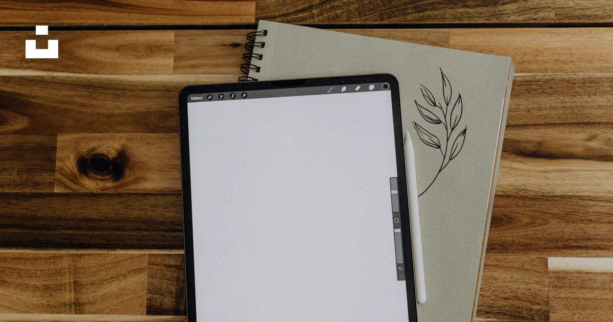 White and black laptop computer on brown wooden table photo – Free ...