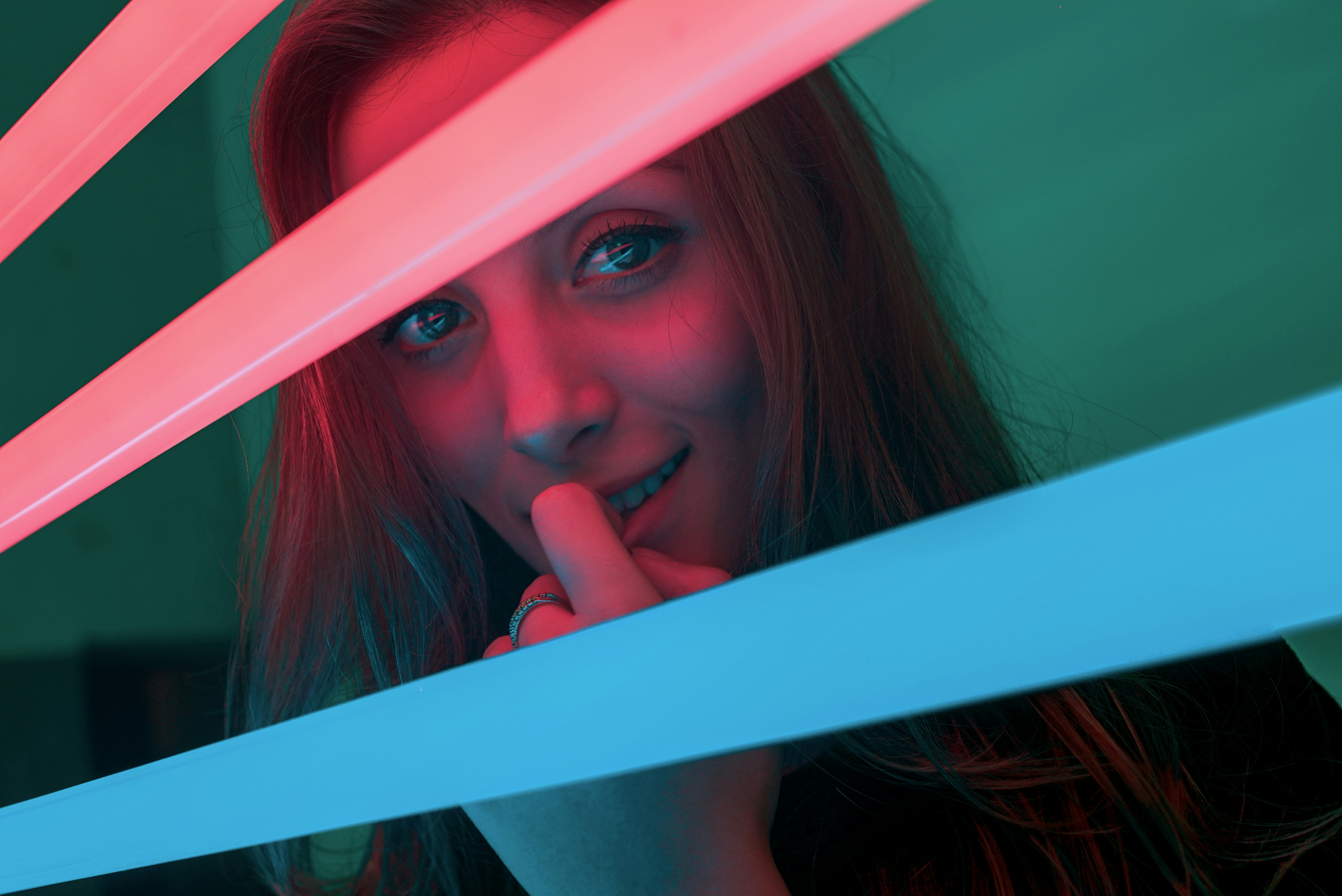girl with neon lights