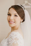 woman in white floral lace dress
