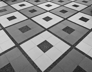 black and white checkered textile