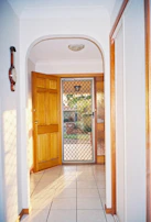 Entrance hallway showing secure and welcoming access to a rental property.