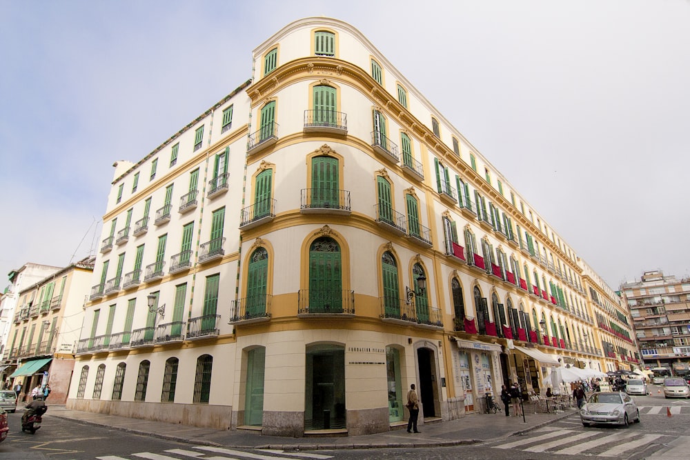 white and green concrete building