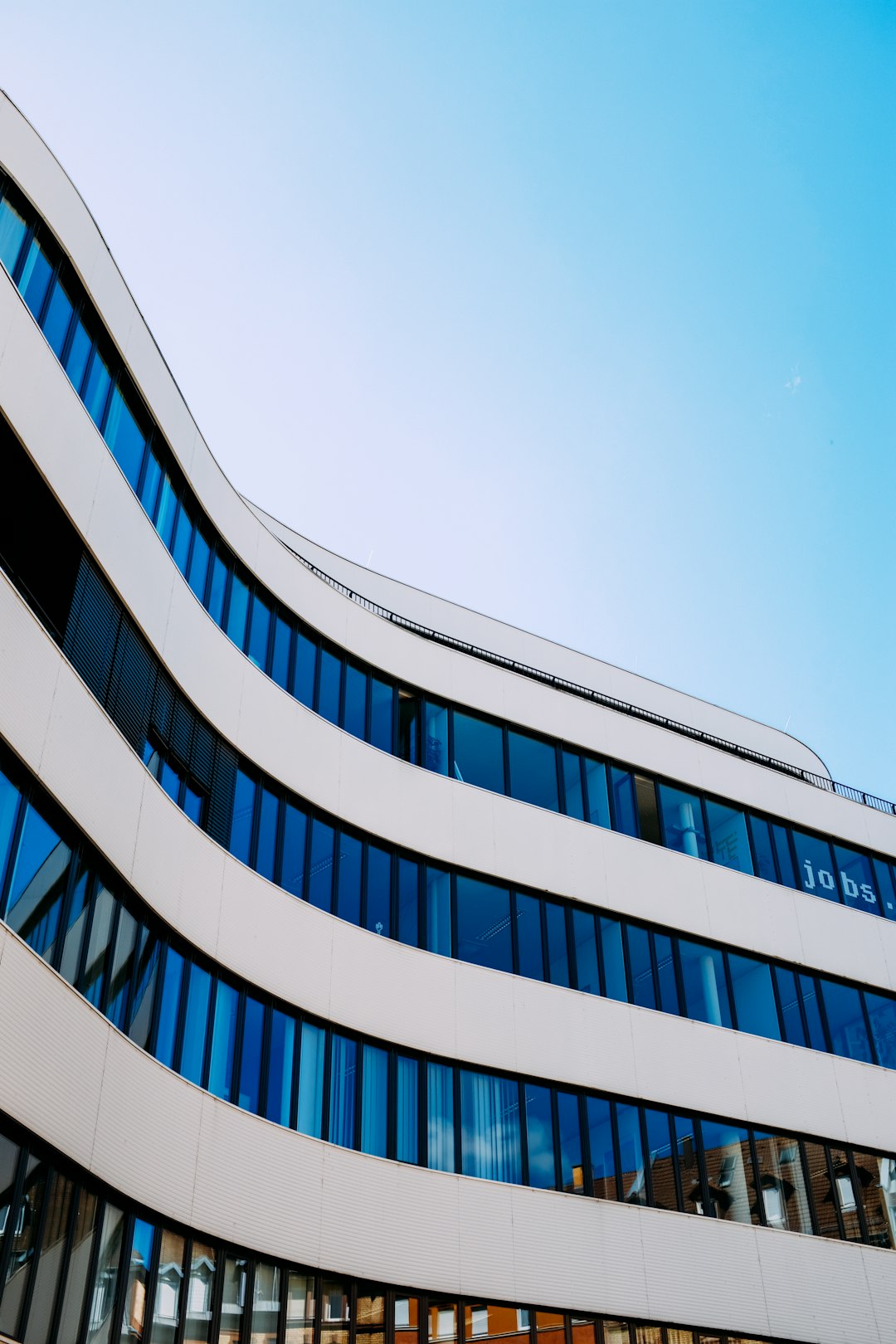 blue and white concrete building