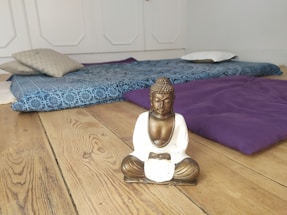 A serene image of a peaceful meditation space.