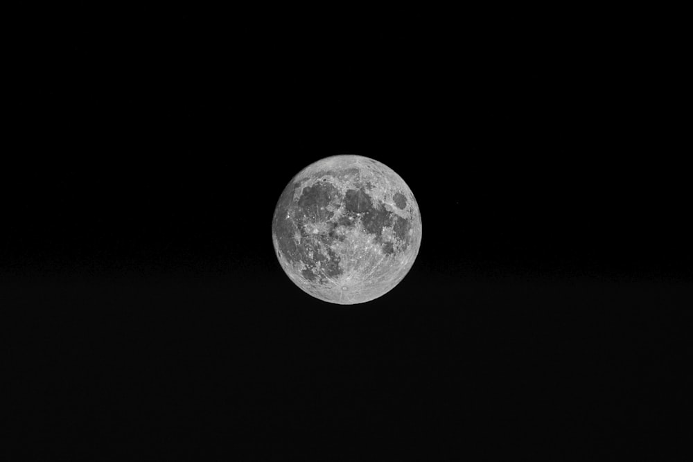 full moon on black background