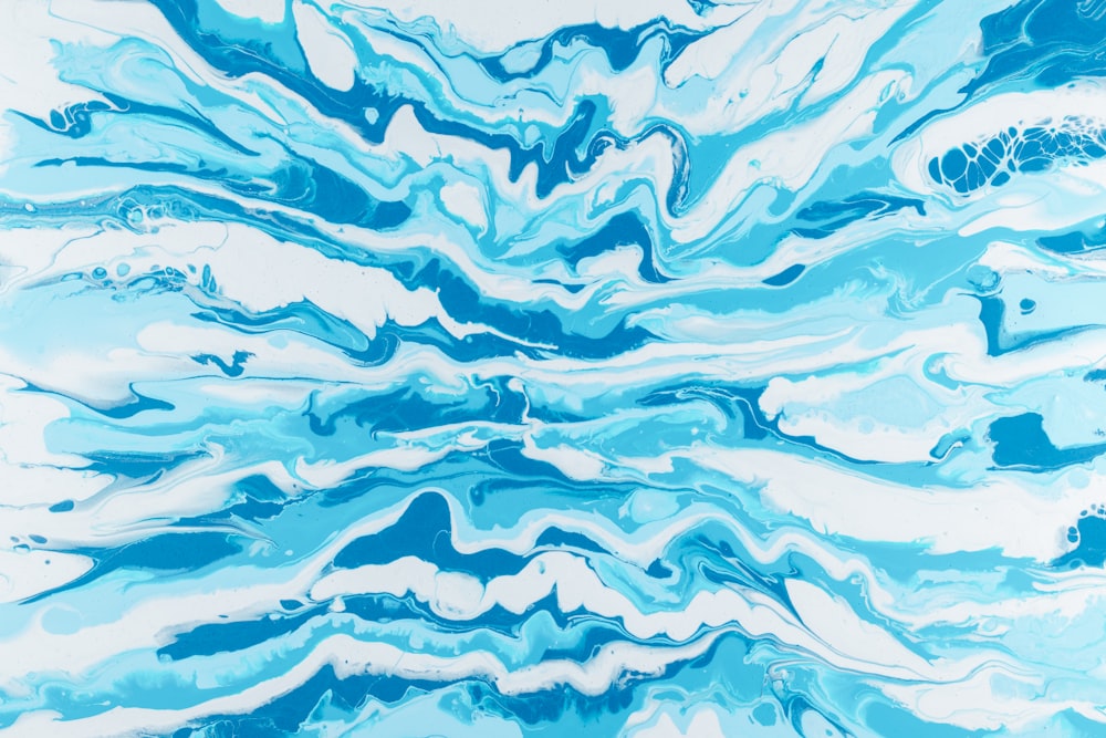 blue and white abstract painting