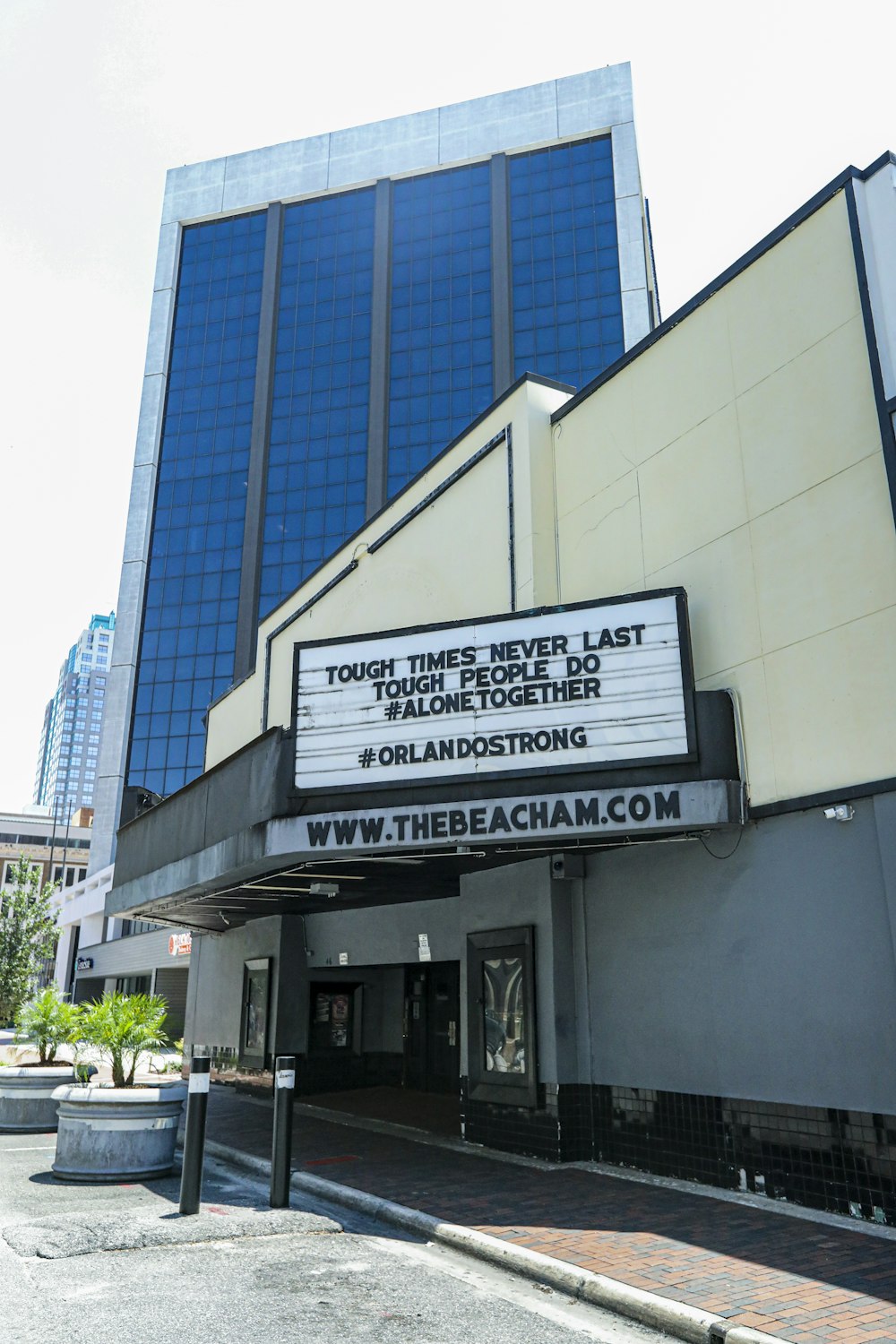a large theater marquee on the side of a building