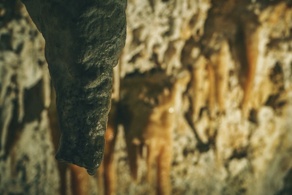 black and brown rock formation