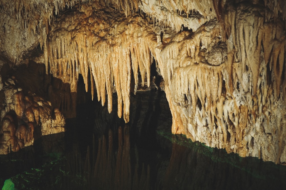 brown and black rock formation