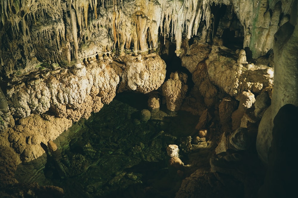 white and brown rock formation