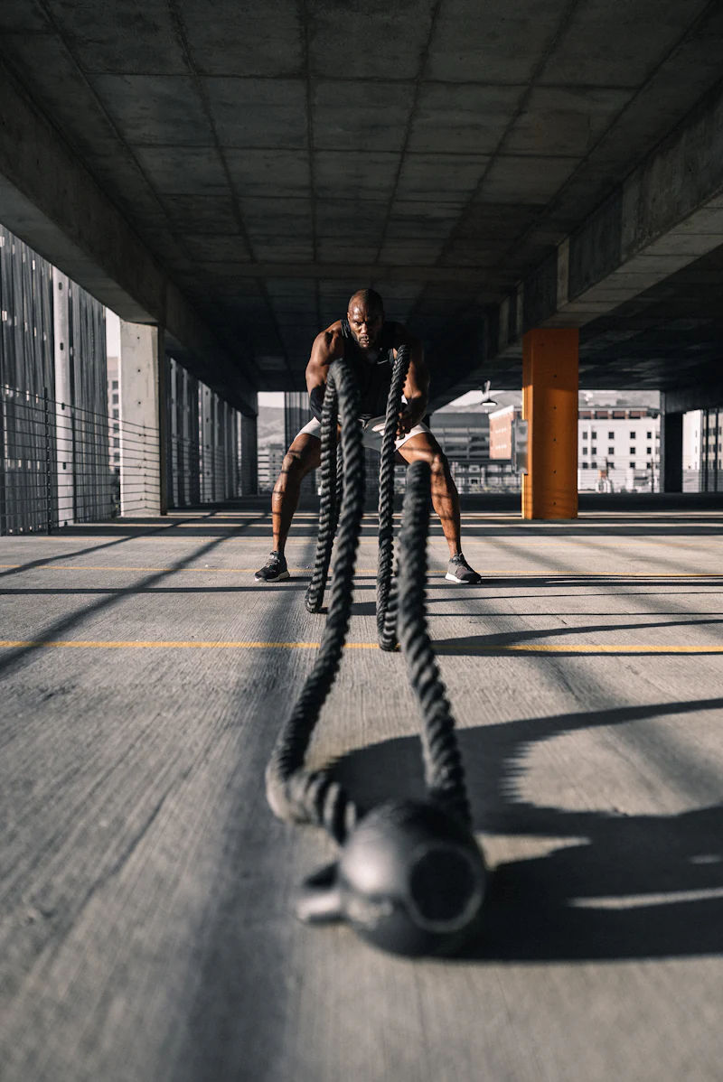 Trainer demonstrating a home strength session
