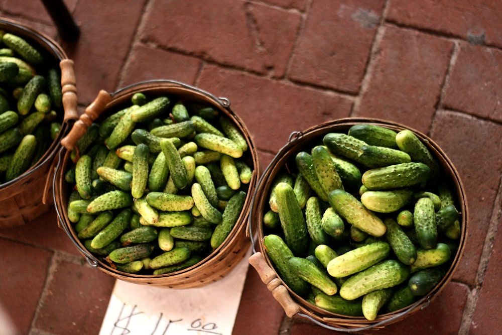 green beans on brown wooden bowl