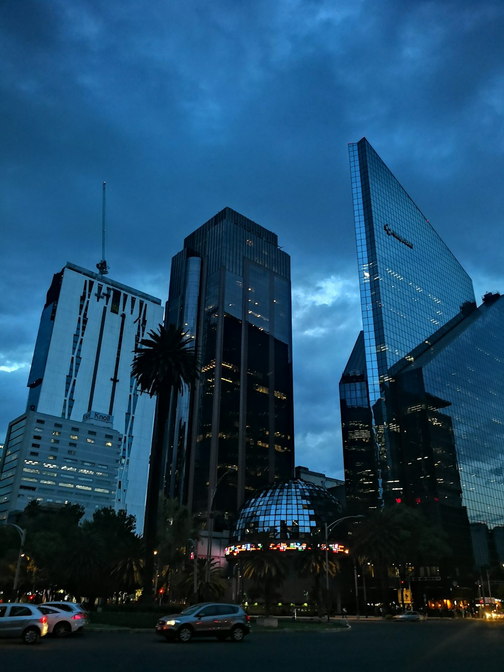 high rise building during night time