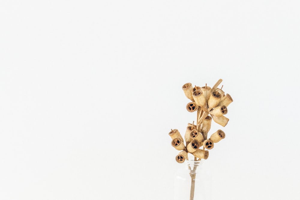 gold flower ornament on white surface