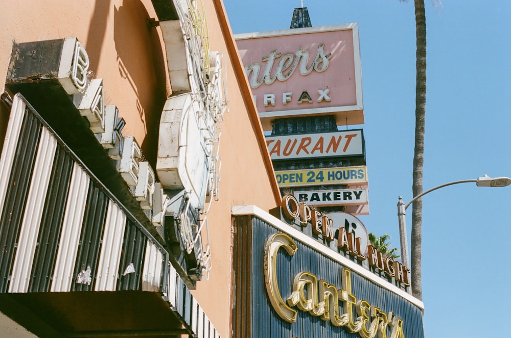 low angle photo of UNKs restaurant signage