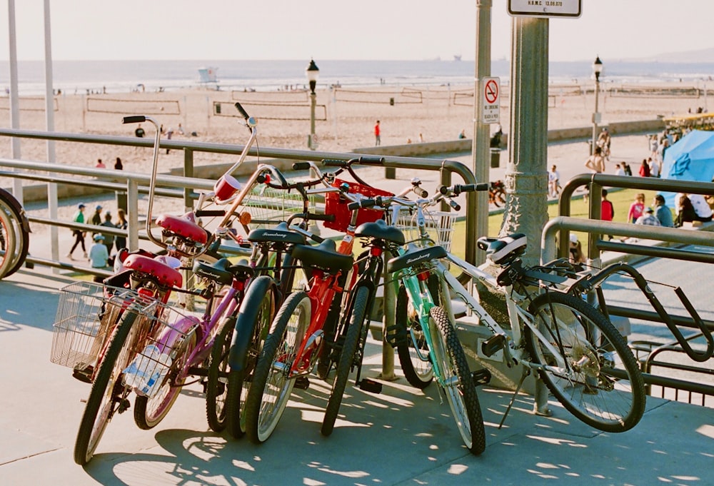 bicycles parked on a bicycle parking lot