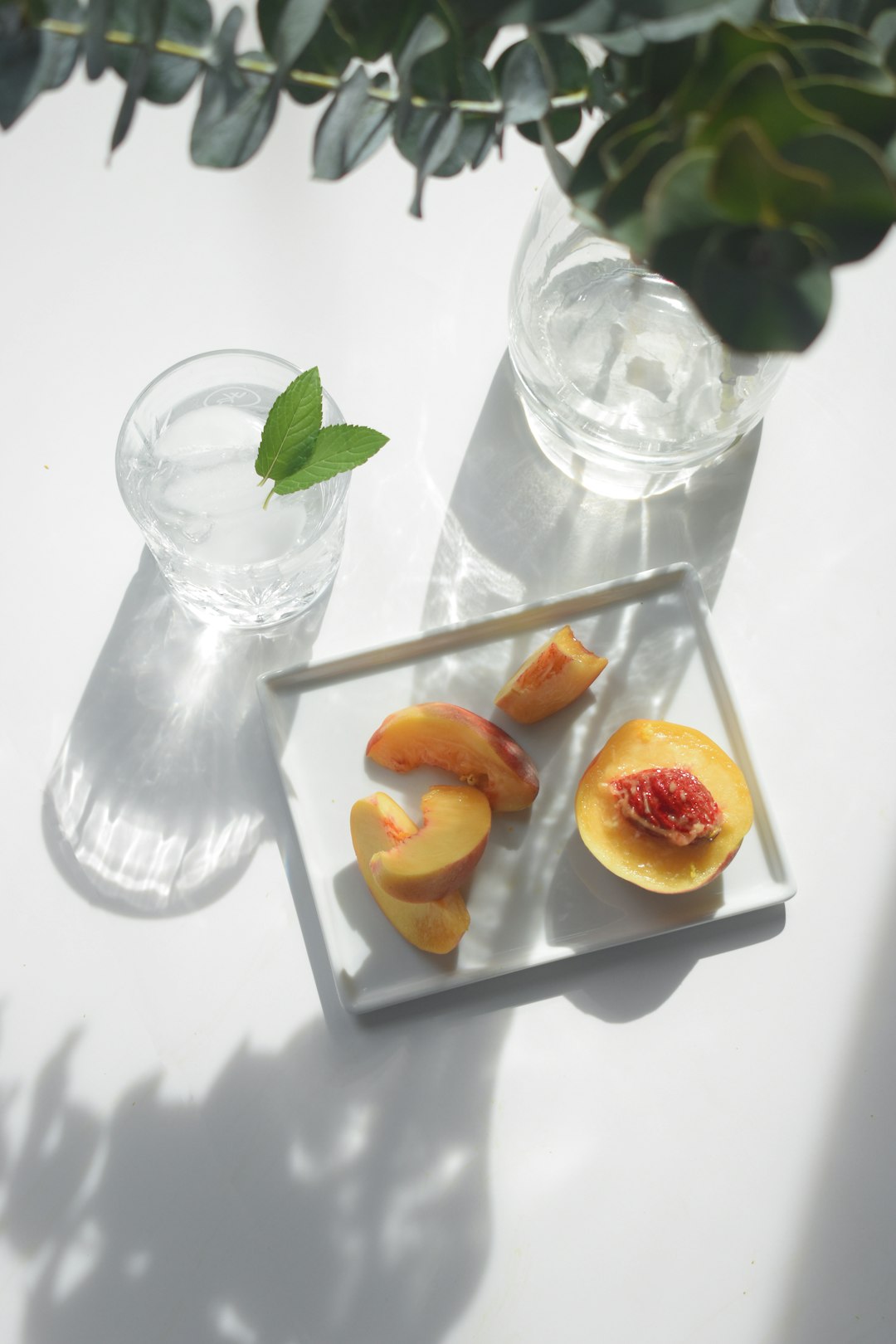 sliced orange fruit in clear glass vase