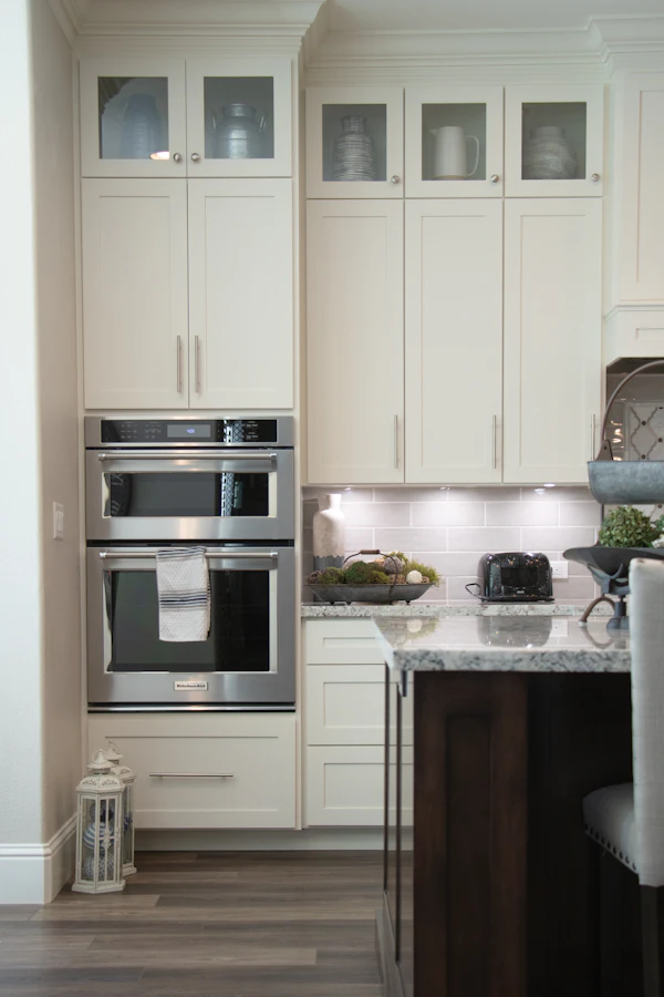 Kitchen Appliance Planning: microwave and oven coordinated with kitchen cabinetry