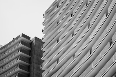 Close-up of modern architectural details in monochrome tones.
