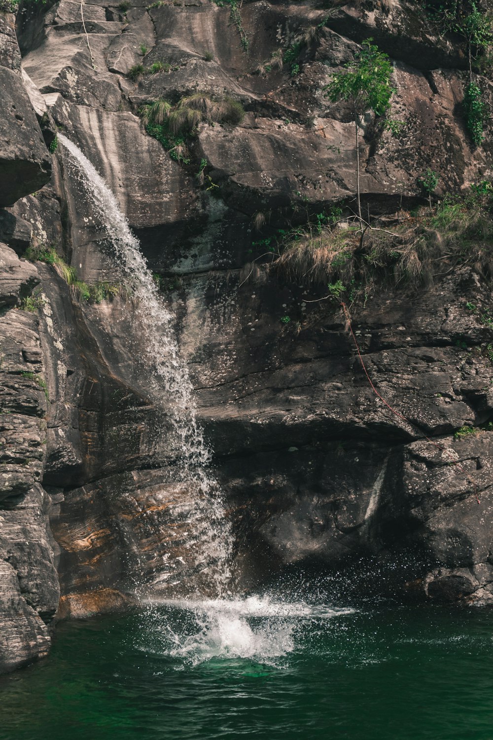 water falls in rocky mountain
