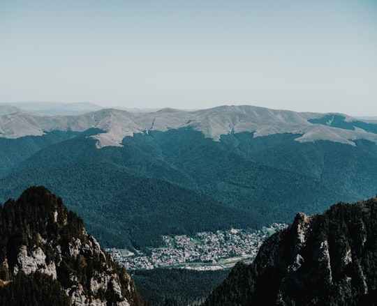 aerial view of mountains during daytime in Caraiman Romania