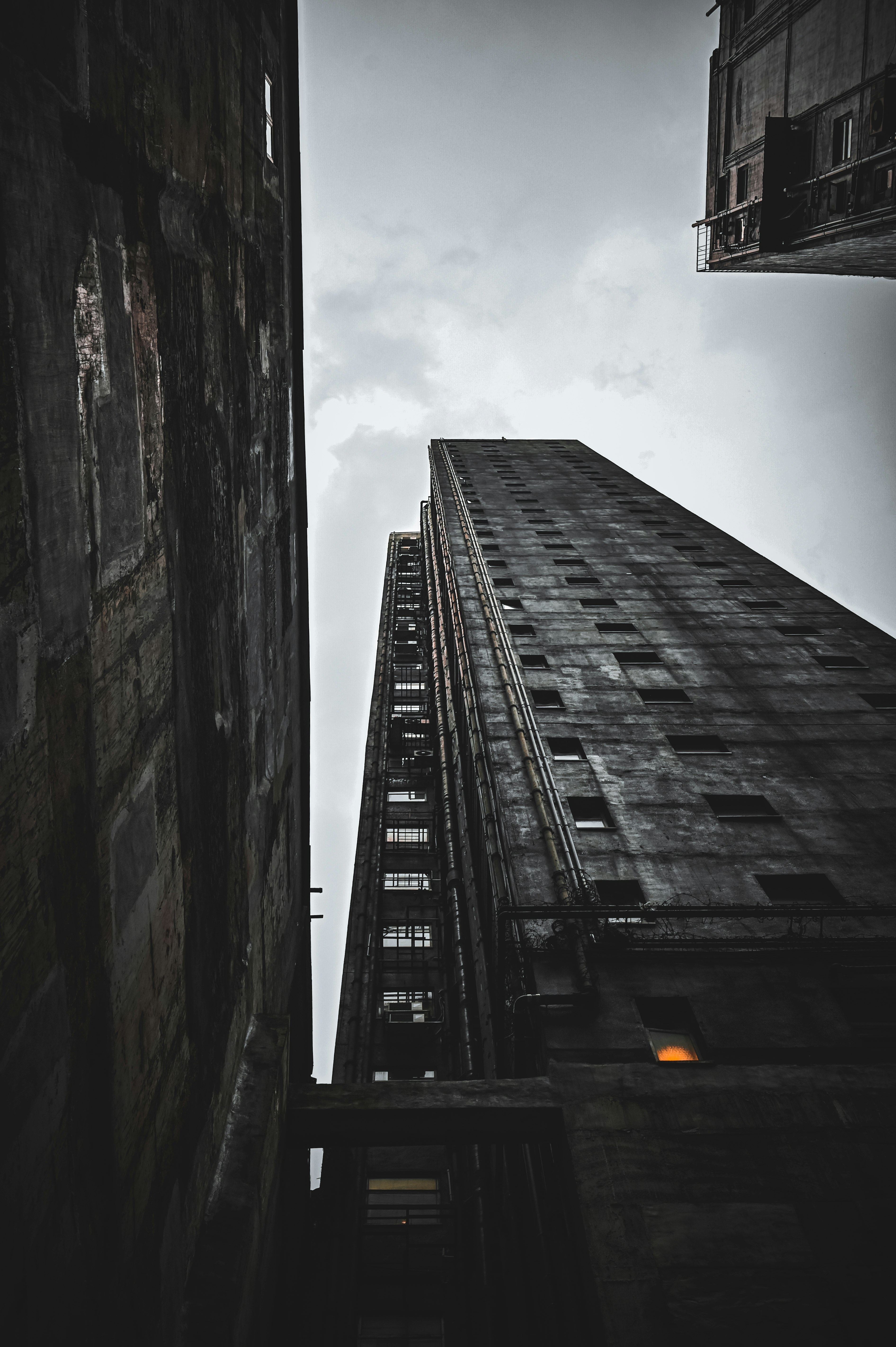 low angle photography of high rise building